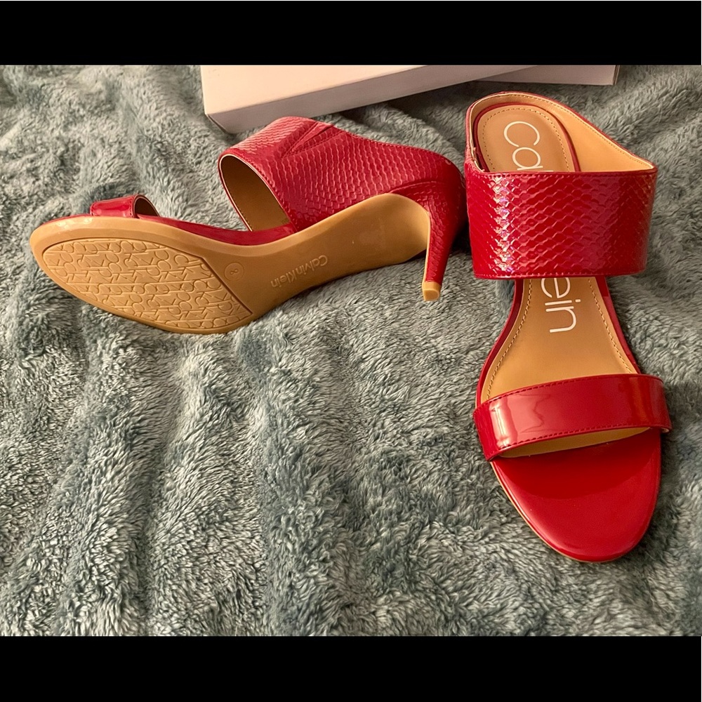New (In Box) Red Croc Calvin Klein Heels